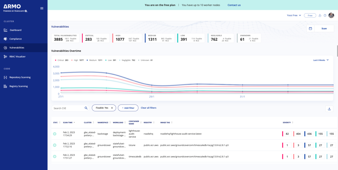 Armo kubescape vulnerability scanner