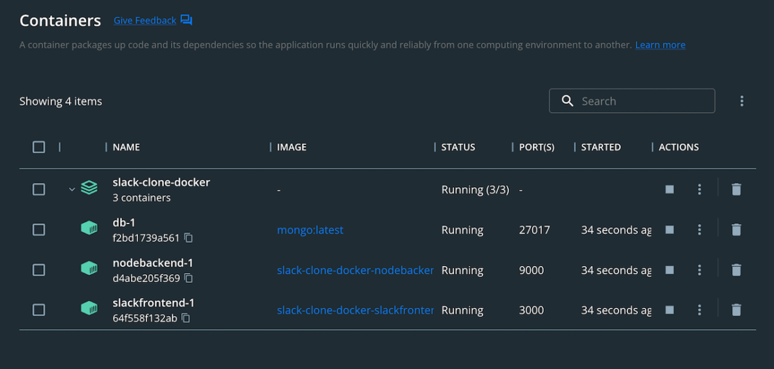 Docker desktop container ui