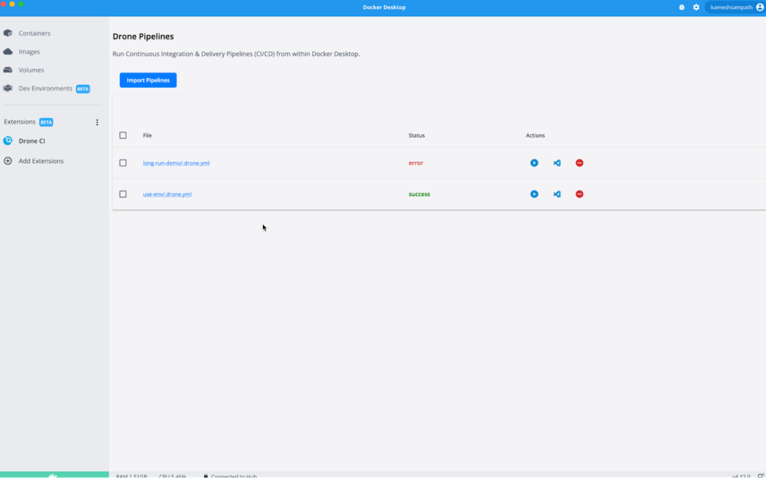 Drone pipelines list