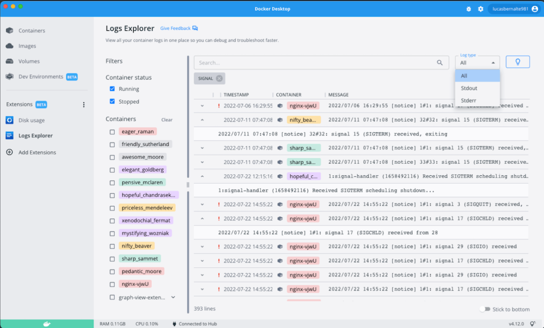 Logs explorer