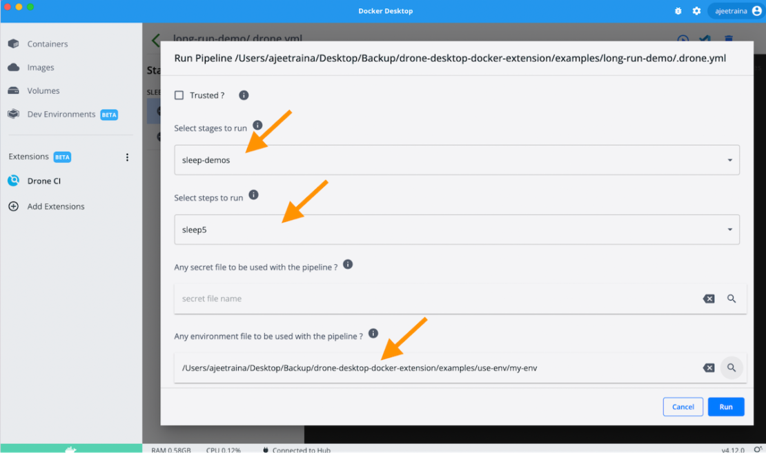 Pipeline env file