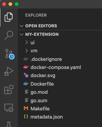 Extensions drop down menu